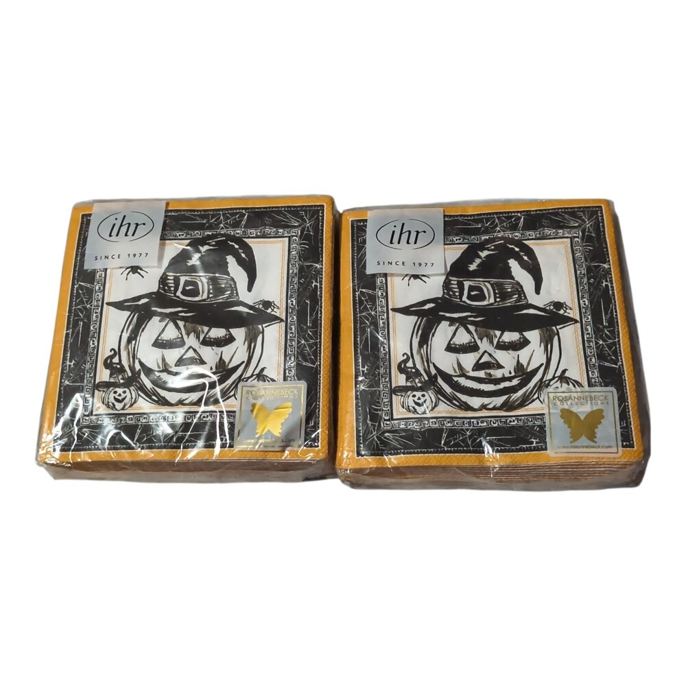 Ihr Made In Germany Spooky Jack O Lantern 20 Small Napkins Set Of Two